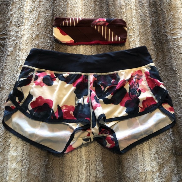 lululemon athletica Pants - Lululemon “Inky Floral” Shorts & Headband